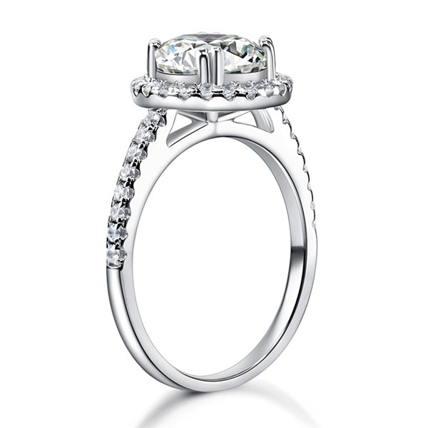 925 Sterling Silver Wedding Engagement Halo Ring 2 Carat Simulated Diamond