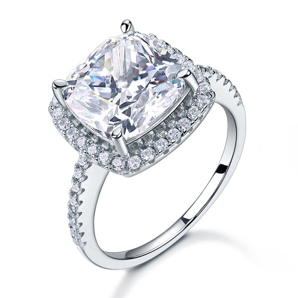 925 Sterling Silver Wedding Engagement Ring 5 Carat Simulated Diamond