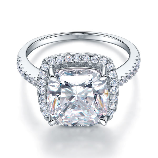 925 Sterling Silver Wedding Engagement Ring 5 Carat Simulated Diamond