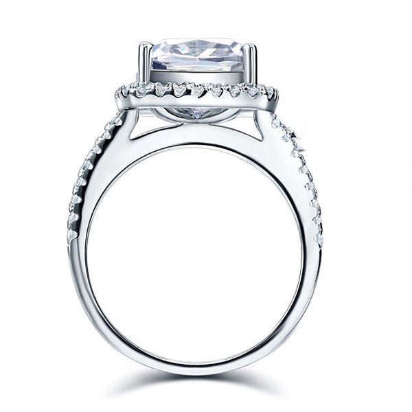 925 Sterling Silver Wedding Engagement Ring 5 Carat Simulated Diamond