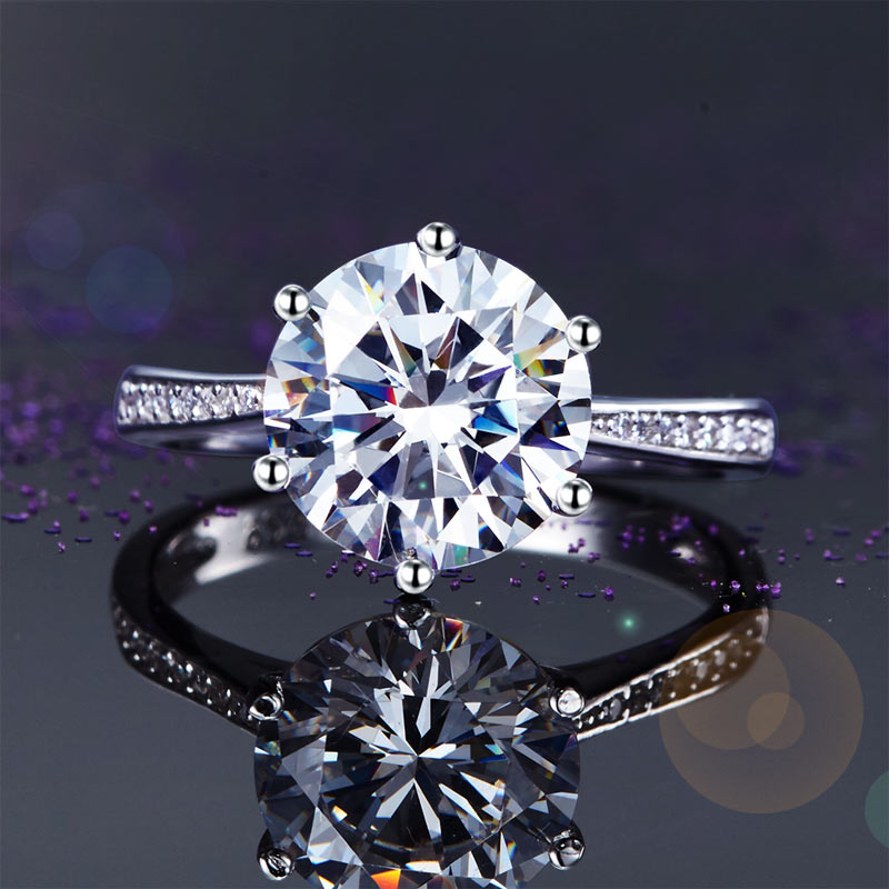 925 Sterling Silver Wedding Engagement Ring 3 Carat Simulated Diamond Jewelry