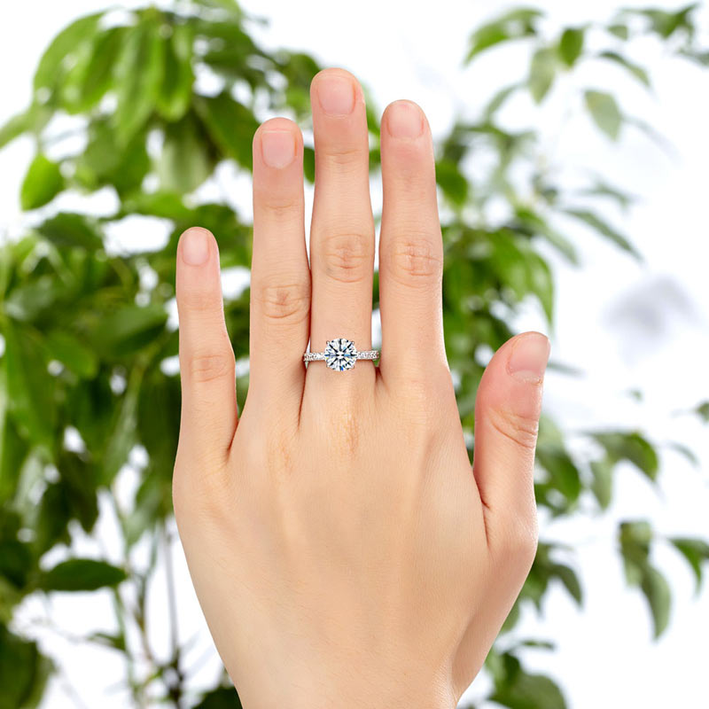 925 Sterling Silver Bridal Engagement Ring 2 Carat Simulated Diamond Jewelry