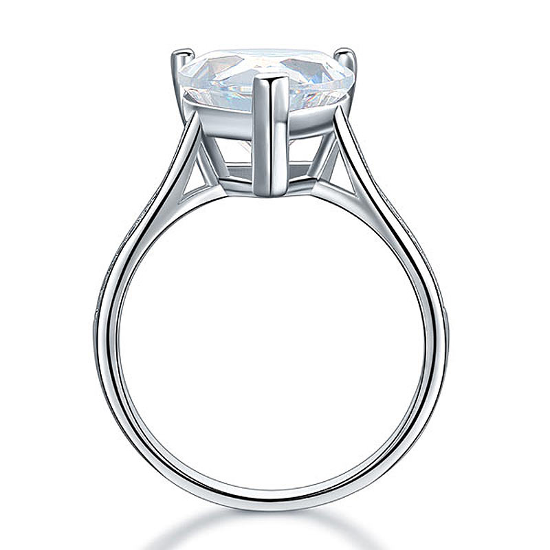 925 Sterling Silver Bridal Engagement Ring 3.5 Carat Heart Simulated Diamond Jewelry
