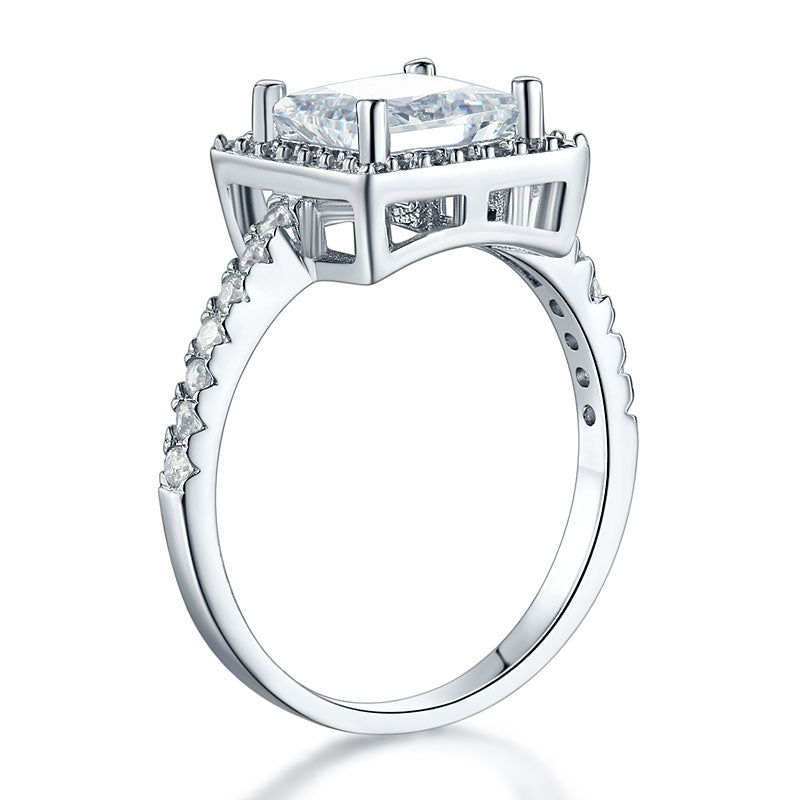 1.5 Ct Princess Simulated Diamond Solid 925 Sterling Silver Wedding Anniversary Engagement Ring Jewelry