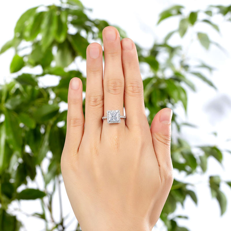 1.5 Ct Princess Simulated Diamond Solid 925 Sterling Silver Wedding Anniversary Engagement Ring Jewelry