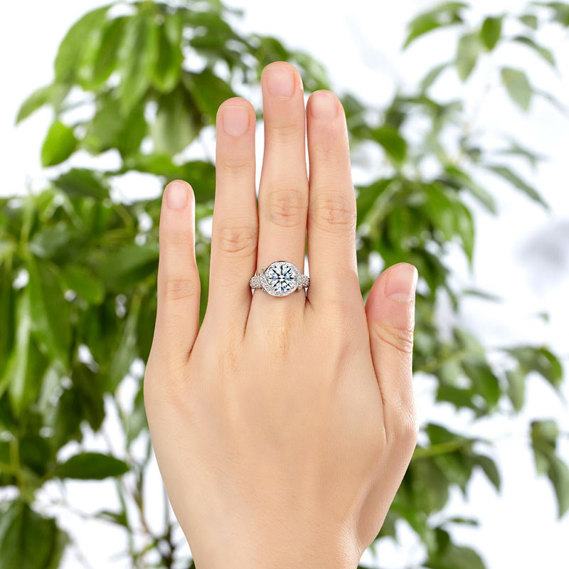 Vintage Style Art Deco 925 Sterling Silver Ring Promise Engagement