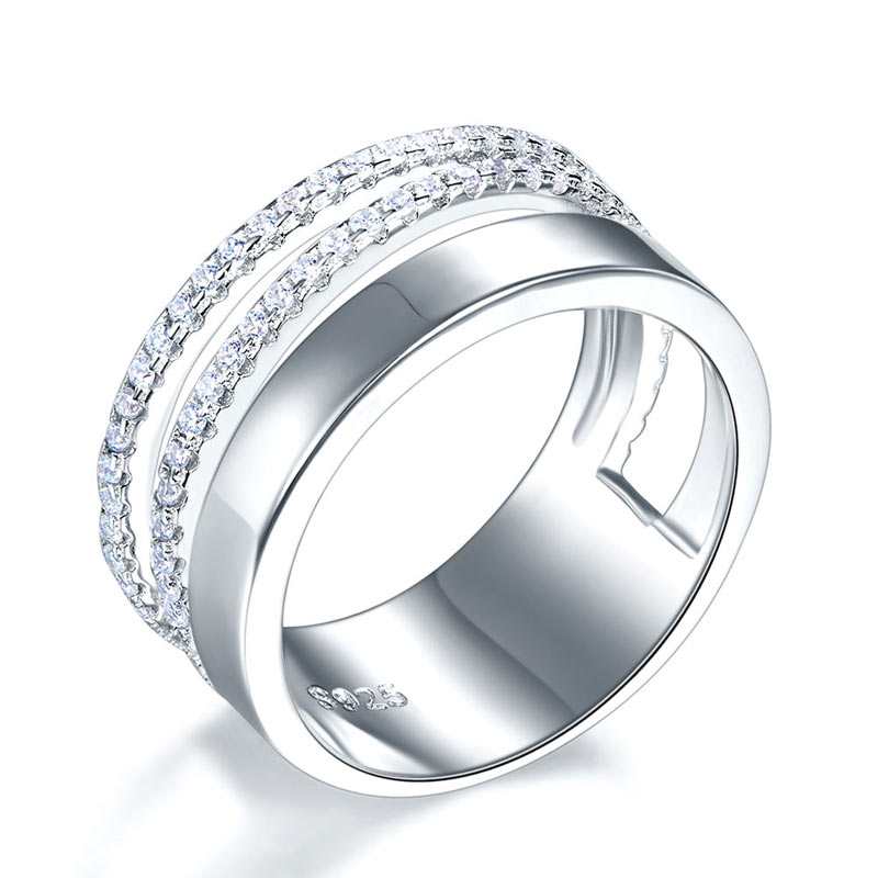 New Style Design Solid 925 Sterling Silver Wedding Band Ring