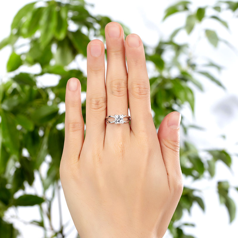 Princess Cut 1 Ct Solid 925 Sterling Silver Ring Promise Anniversary Engagement Wedding Jewelry