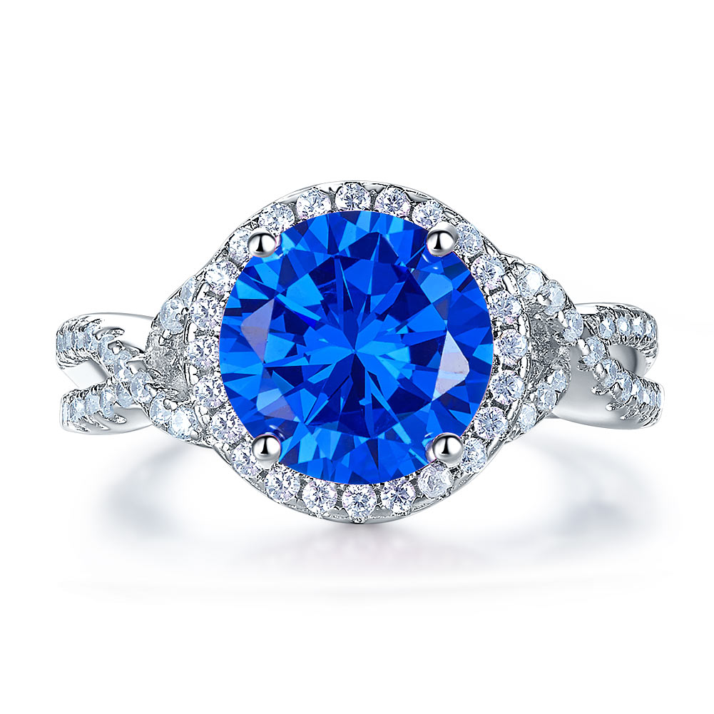 3 Carat Simulated Blue Sapphire 925 Sterling Silver Wedding Luxury Ring Anniversary