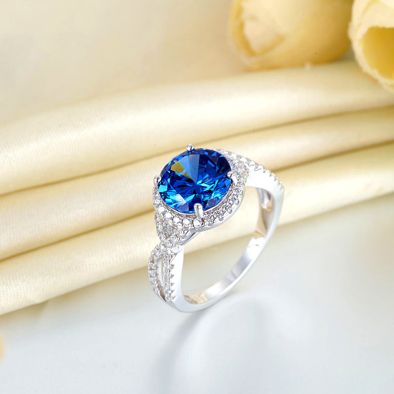 3 Carat Simulated Blue Sapphire 925 Sterling Silver Wedding Luxury Ring Anniversary