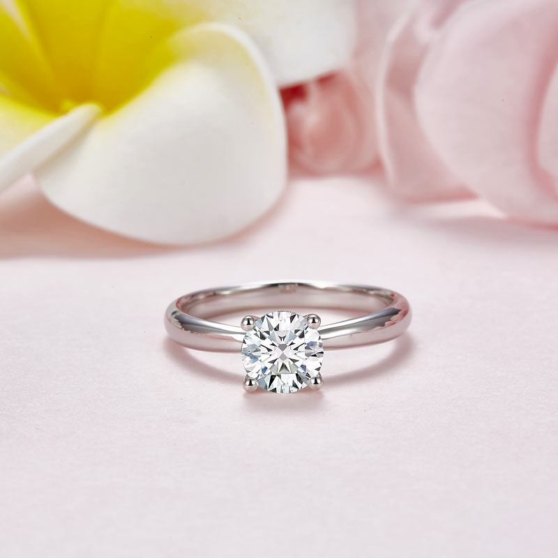 1 Carat Moissanite Diamond Ring Wedding Engagement 925 Sterling Silver