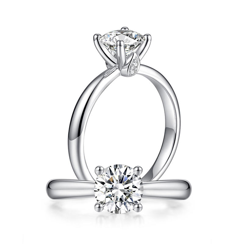 1 Carat Moissanite Diamond Ring Wedding Engagement 925 Sterling Silver