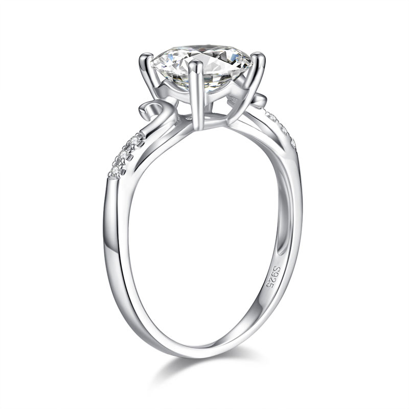 2 Carat Moissanite Diamond (8 mm) Wedding Engagement Ring 925 Sterling Silver