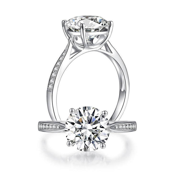 3 Carat Moissanite Diamond (9 mm) Luxury Ring Engagement 925 Sterling Silver