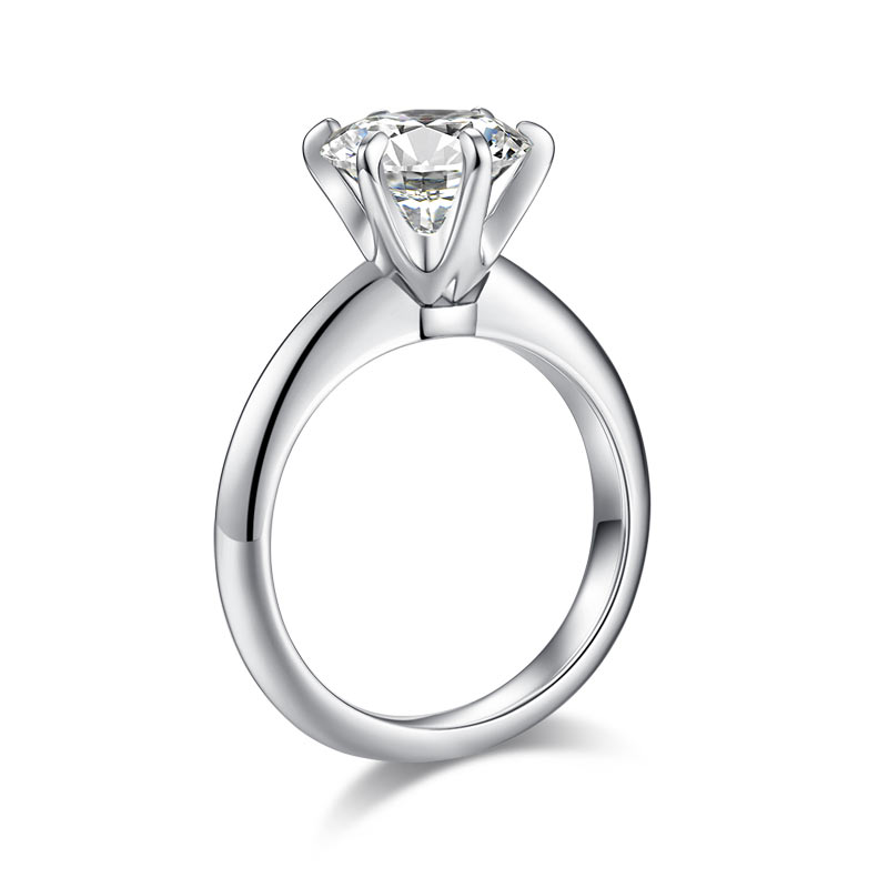 3 Carat Moissanite Diamond (9 mm) Luxury Ring 6 Claws Engagement 925 Sterling Silver