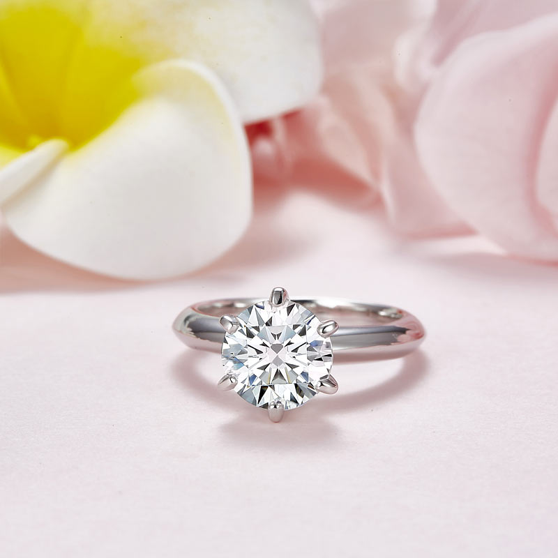 3 Carat Moissanite Diamond (9 mm) Luxury Ring 6 Claws Engagement 925 Sterling Silver