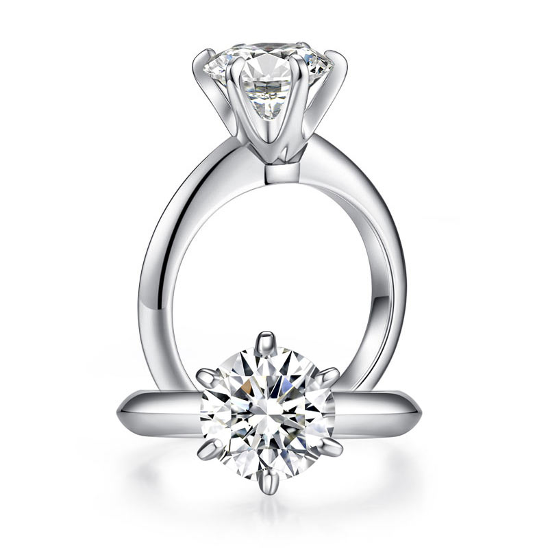 3 Carat Moissanite Diamond (9 mm) Luxury Ring 6 Claws Engagement 925 Sterling Silver