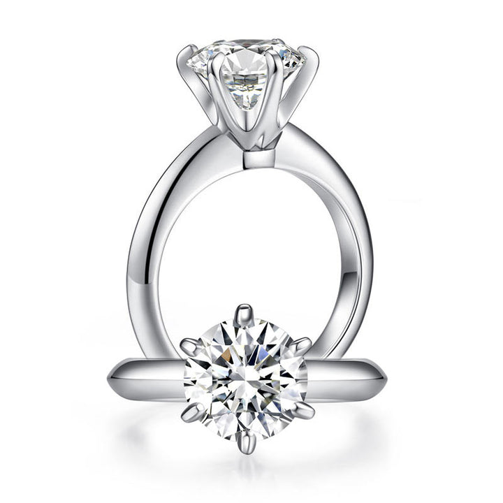 3 Carat Moissanite Diamond (9 mm) Luxury Ring 6 Claws Engagement 925 Sterling Silver