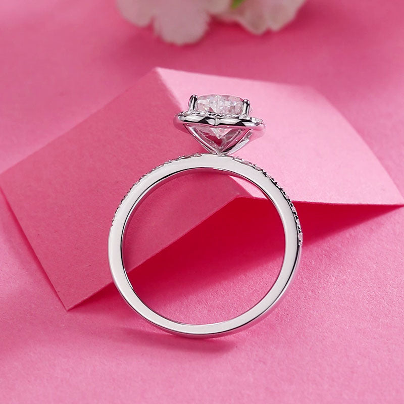 1 Carat Heart Moissanite Diamond Ring Set (1 pcs / 2 pcs) 925 Sterling Silver