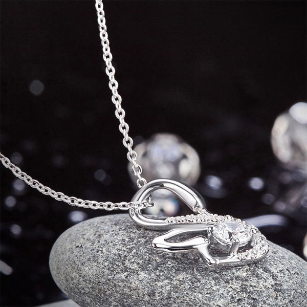 Swan Pendant Necklace 925 Sterling Silver Jewelry Simulated Diamond
