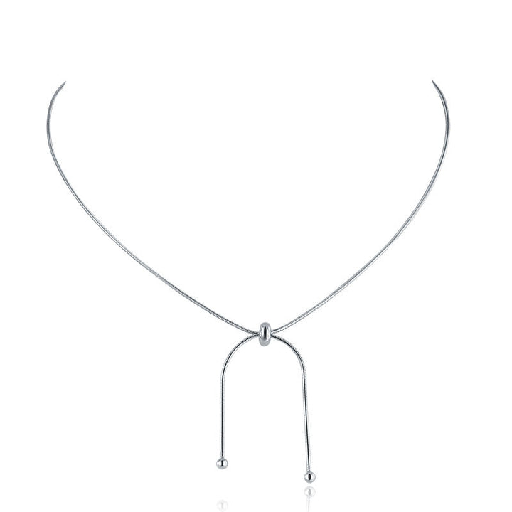 Adjustable Solid 925 Sterling Silver Necklace Stylish Jewelry Birthday Gift
