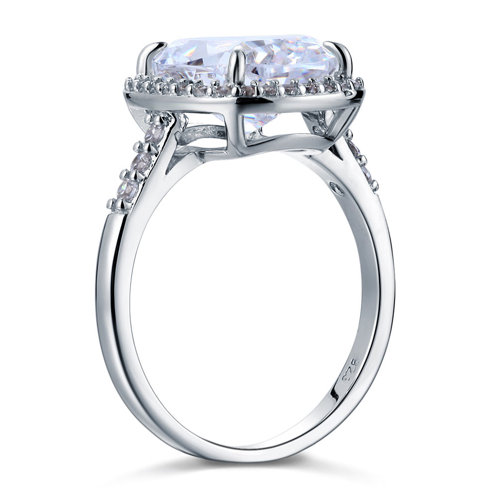 925 Sterling Silver Luxury Engagement Ring 6 Ct Cushion Simulated Diamond