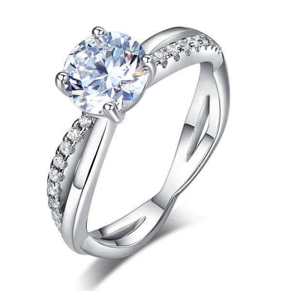 925 Sterling Silver Wedding Promise Anniversary Ring 1.25 Ct Simulated Diamond