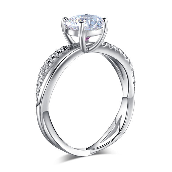 925 Sterling Silver Wedding Promise Anniversary Ring 1.25 Ct Simulated Diamond