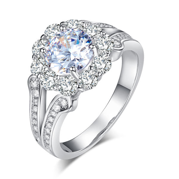 Art Deco Vintage style 925 Sterling Silver Wedding Ring 1.25 Ct Simulated Diamond Promise Anniversary