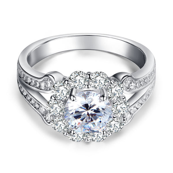 Art Deco Vintage style 925 Sterling Silver Wedding Ring 1.25 Ct Simulated Diamond Promise Anniversary