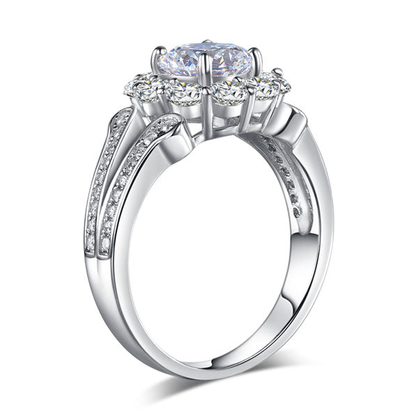Art Deco Vintage style 925 Sterling Silver Wedding Ring 1.25 Ct Simulated Diamond Promise Anniversary