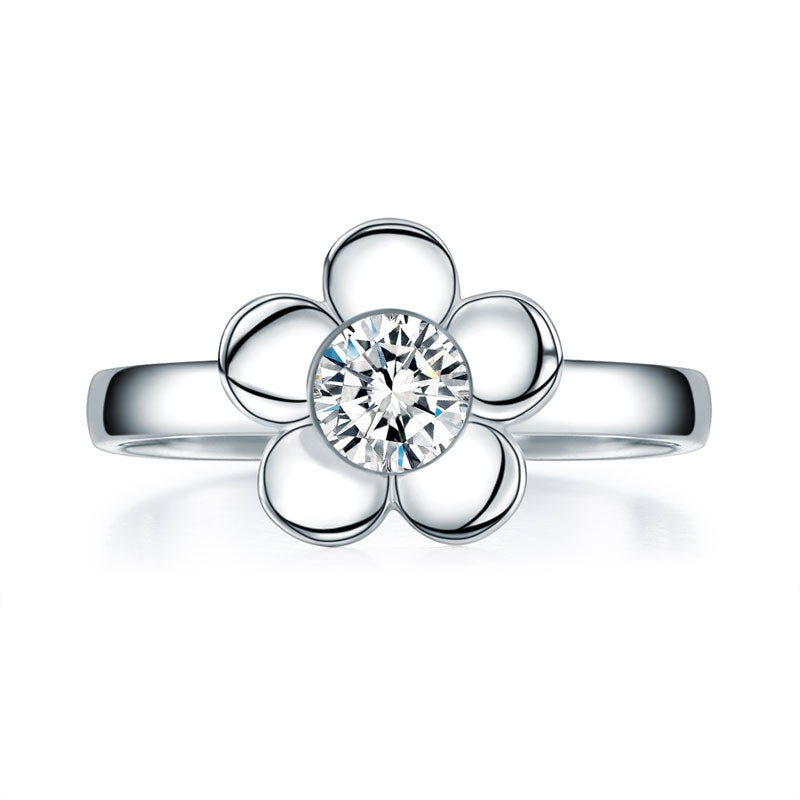 Solid 925 Sterling Silver 2-Pcs Butterfly Flower Ring Set Lady Jewelry 2017 New Design