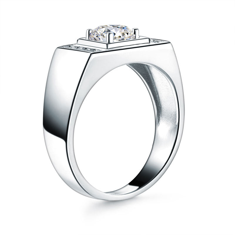 Men's Wedding Band Solid Sterling 925 Silver Ring Bridal Jewelry 1 Carat