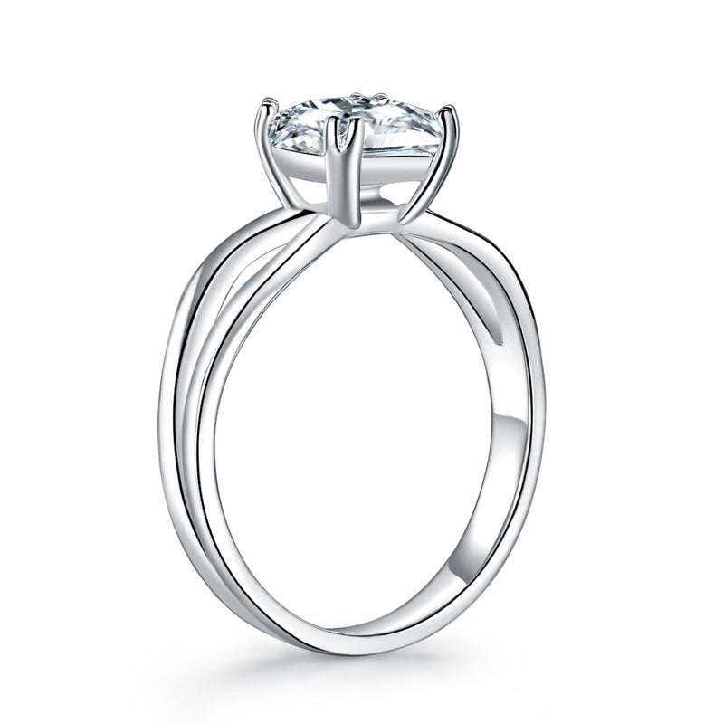 Princess Cut 1 Ct Solid 925 Sterling Silver Ring Promise Anniversary Engagement Wedding Jewelry