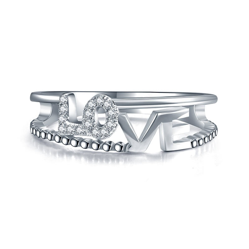 Solid 925 Sterling Silver Ring Band Fashion LOVE 2018 New Style for Girls / Ladies