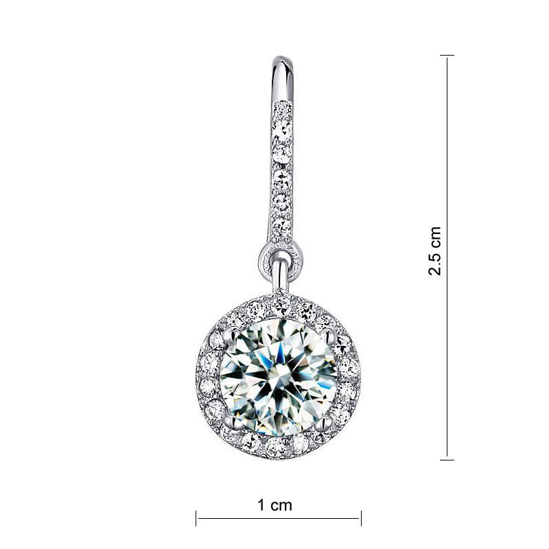 1.5 Carat Simulated Diamond 925 Sterling Silver Dangle Earrings