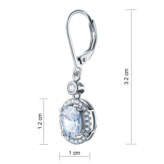 1.5 Carat Oval Cut Simulated Diamond 925 Sterling Silver Dangle Earrings