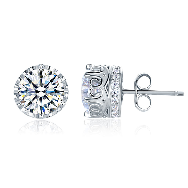 1.5 Carat Vintage Style Stud 925 Sterling Silver Earrings Jewelry