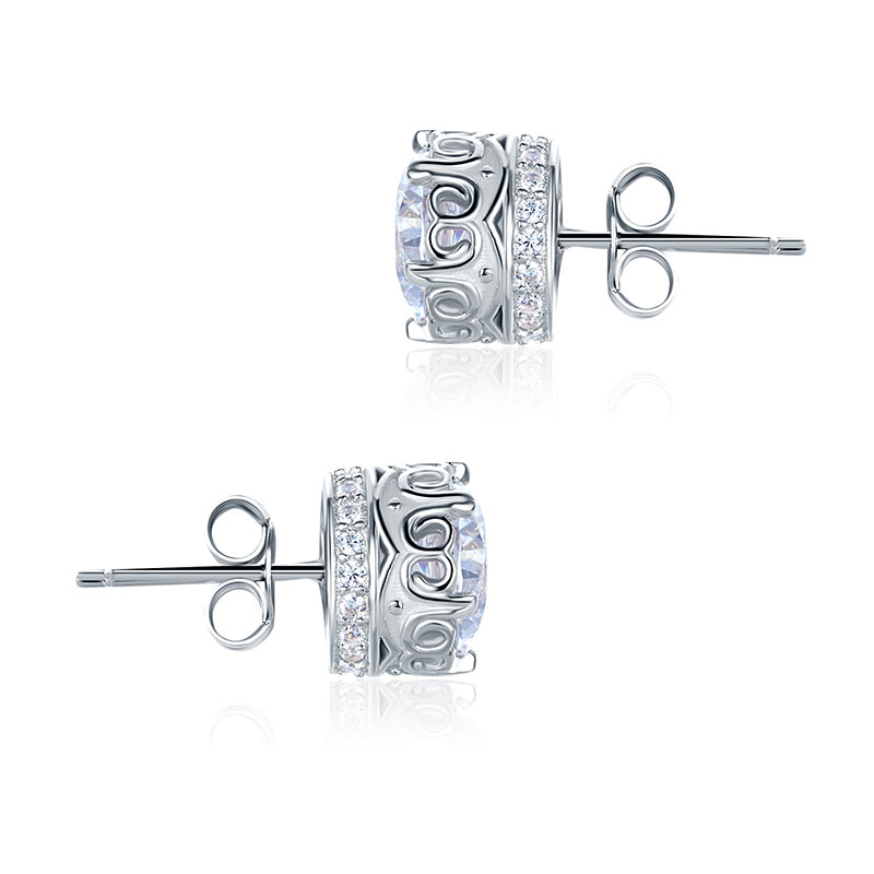 1.5 Carat Vintage Style Stud 925 Sterling Silver Earrings Jewelry
