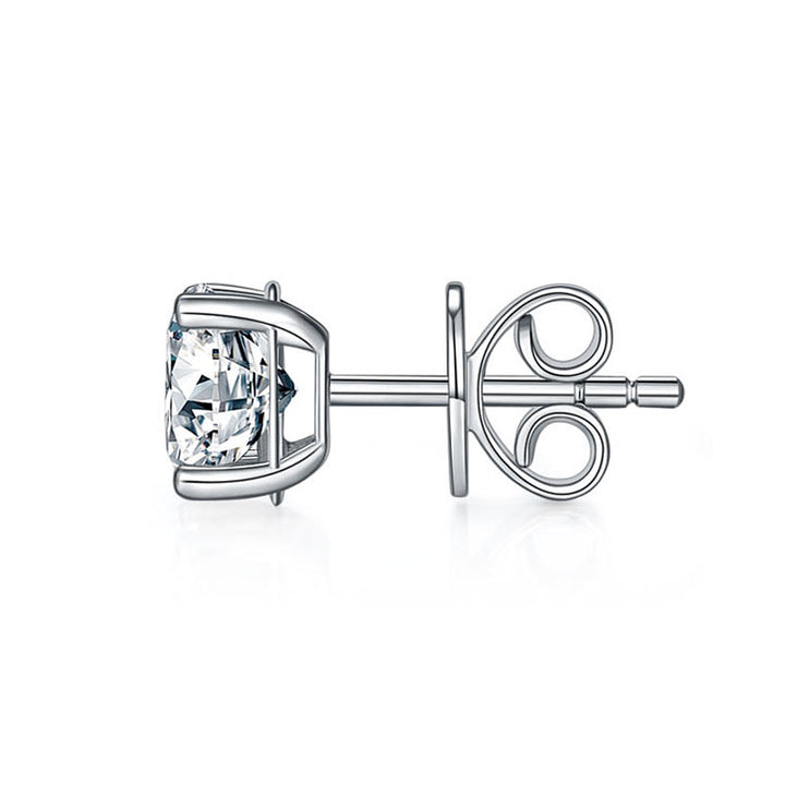 1 Carat Moissanite Diamond Men's Earrings 925 Sterling Silver