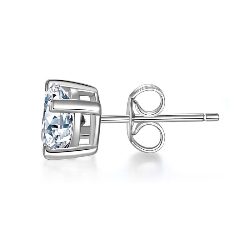 0.5 Carat Moissanite Diamond Earring Unisex 925 Sterling Silver
