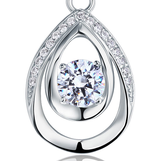 1 Carat Round Cut 925 Sterling Silver Bridesmaid Pendant Necklace Jewelry