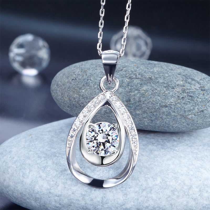 1 Carat Round Cut 925 Sterling Silver Bridesmaid Pendant Necklace Jewelry