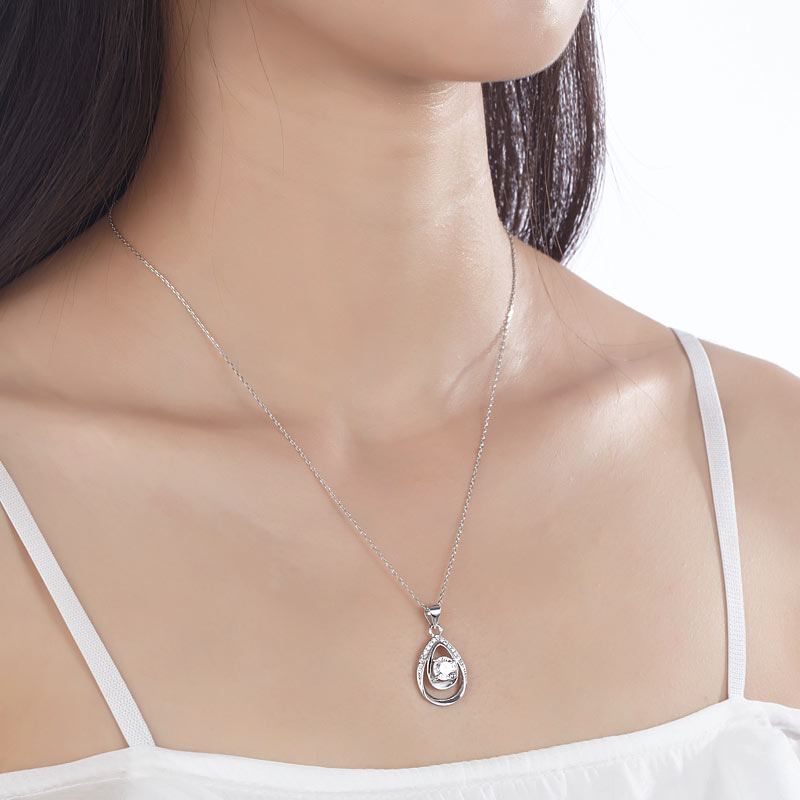 1 Carat Round Cut 925 Sterling Silver Bridesmaid Pendant Necklace Jewelry