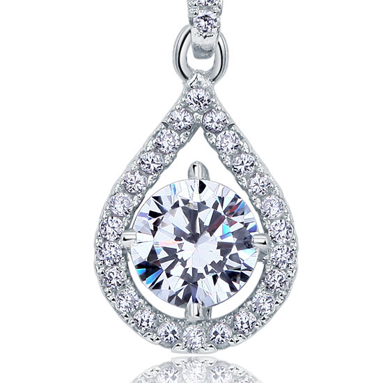 1 Carat Round Cut Simulated Diamond Bridal 925 Sterling Silver Pendant Necklace