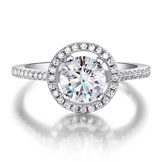 1.25 Carat Round Cut Simulated Diamond 925 Sterling Silver Wedding Engagement Ring