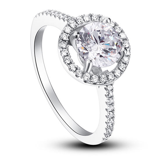1.25 Carat Round Cut Simulated Diamond 925 Sterling Silver Wedding Engagement Ring