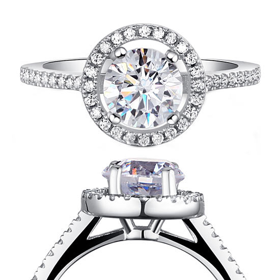 1.25 Carat Round Cut Simulated Diamond 925 Sterling Silver Wedding Engagement Ring