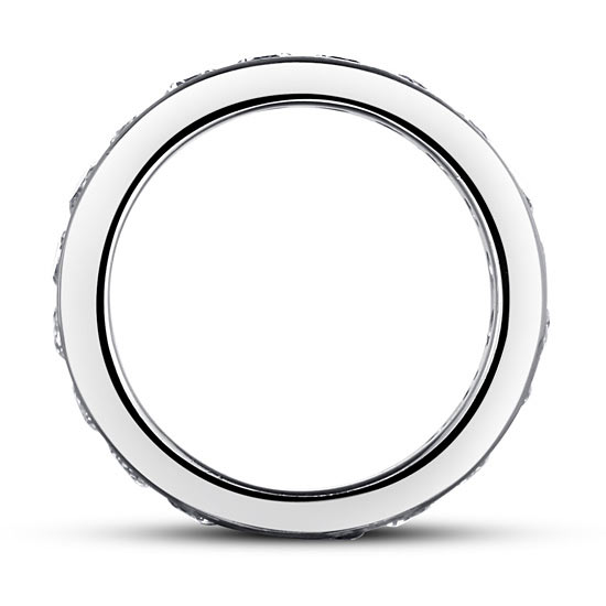Channel Setting Simulated Diamond 925 Sterling Silver Eternity Band Wedding Anniversary Ring