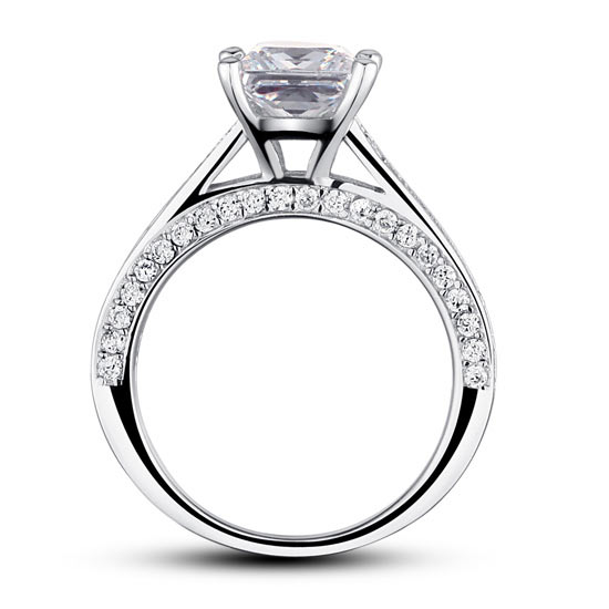 1.5 Carat Princess Cut Simulated Diamond 925 Sterling Silver Wedding Engagement Ring